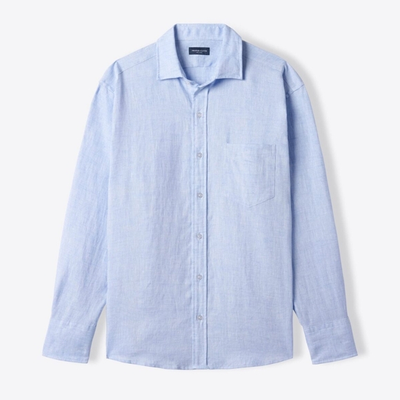 Indigo Palms Linen Denim Utility Casual Dress Shirt - Picture 7 of 7